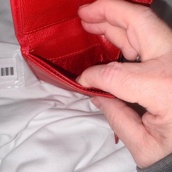 Yves Saint Laurent Red Leather Wallet - Picture 5 of 10